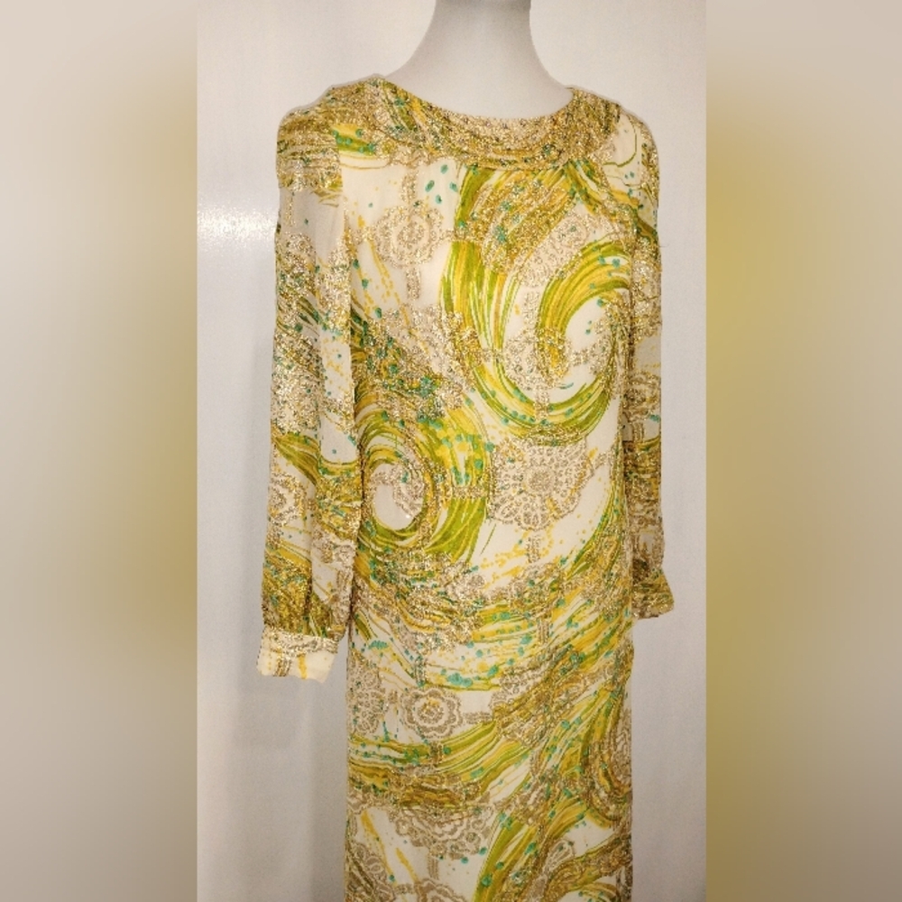 VINTAGE SILK LUREX GOWN